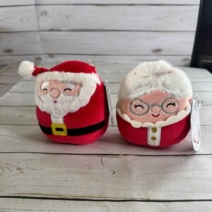 Squishmallows Santa Nick & Mrs Claus Nicolette 4.5" Christmas Plush Kellytoy NWT